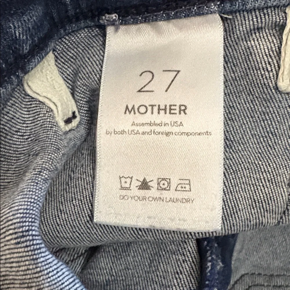 MOTHER Hustler Patch Pocket Ankle Fray Out For The Evening Medium Blue Size 27